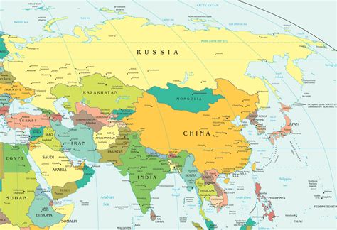 Political Map of Asia .